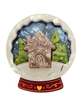 Erstwilder Season's Greetings Snow Globe Brooch 2017, J850